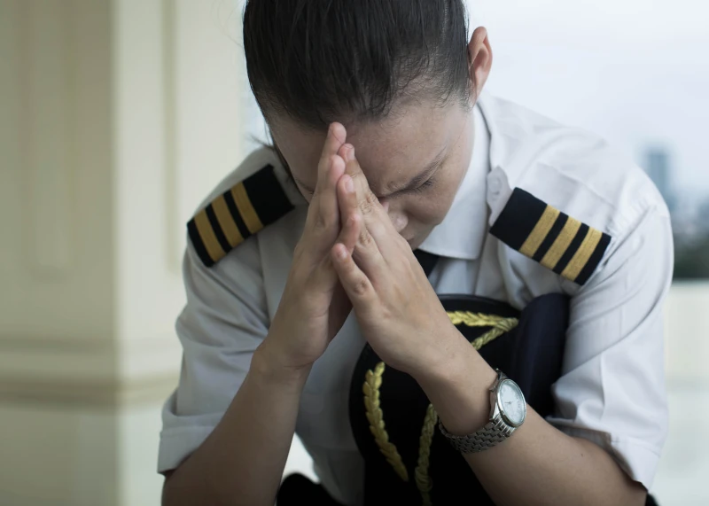 pilot worried and stressed